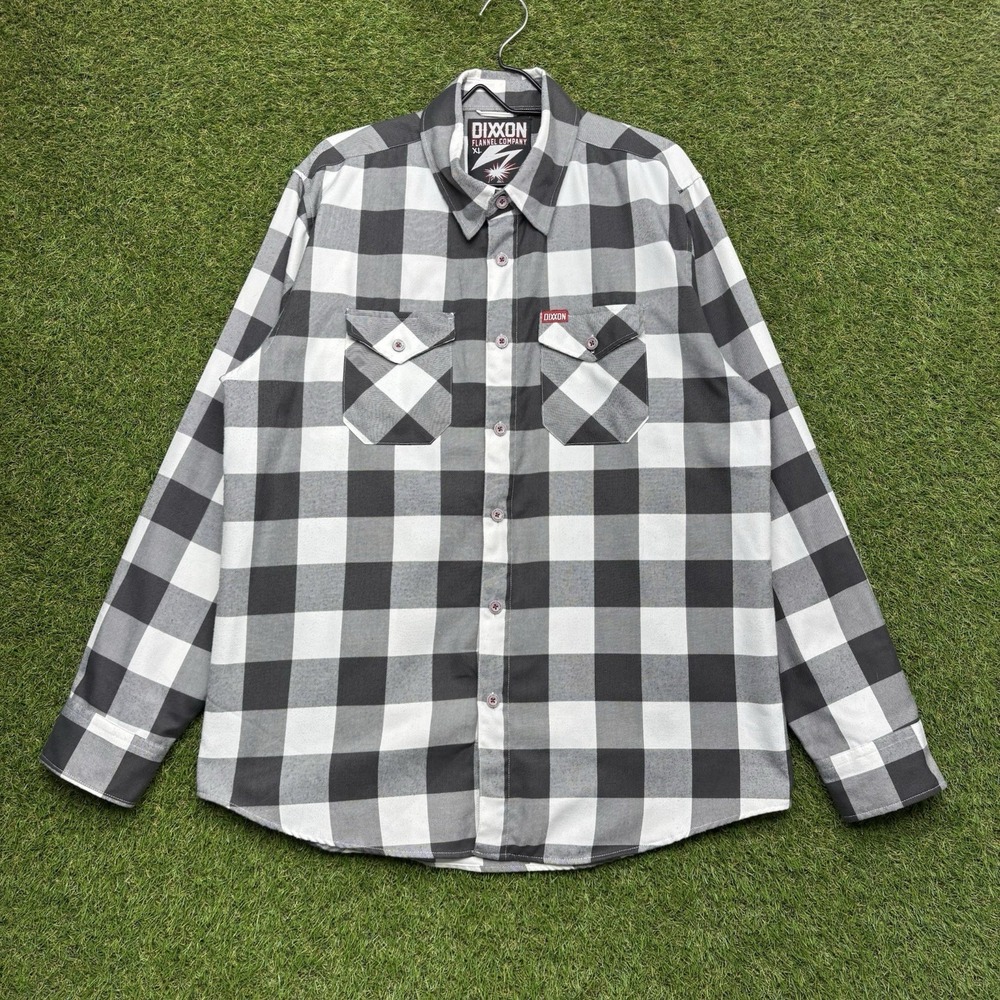 Dixxon Flannel The Pinnacle Shirt Mens XL Black White Buffalo Check Plaid Thick